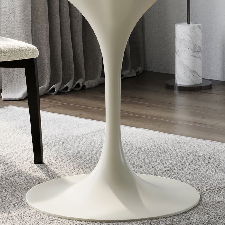 Round Tulip Modern Dining Table White Tone Fixed Table of Sintered Stone Clearhalo ' dining_table' 'Dining Tables & Seating' 'Dining Tables' 'furn' 'furn_dining_table' 'Furniture' 'furniture_dining_table' 'Kitchen & Dining Furniture' 'kitchen&dining_furn' 'kitchen' 'kitchen_dining_table' 1200x1200_72005d8c-7866-45e3-ac06-6974584625fd