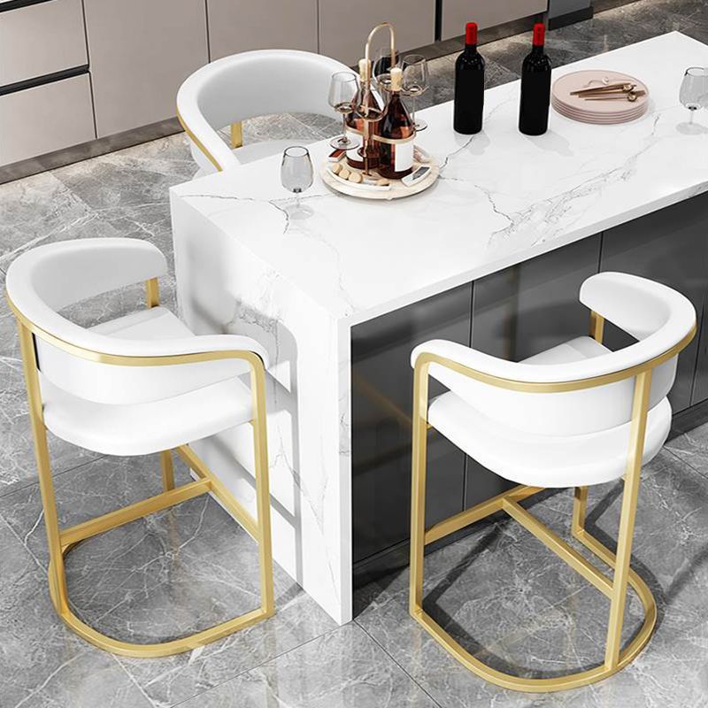 Glam Armrest Backrest Counter Stool Iron Bar Stool with Leather Cushion and Pedal Clearhalo 'Bar Furniture' 'Bar Stools' 'bar_stools' 'furn' 'furn_bar_stools' 'Furniture' 'Kitchen & Dining Furniture' 1200x1200_7201d13c-0241-4bd9-a90b-53bb441cbb66