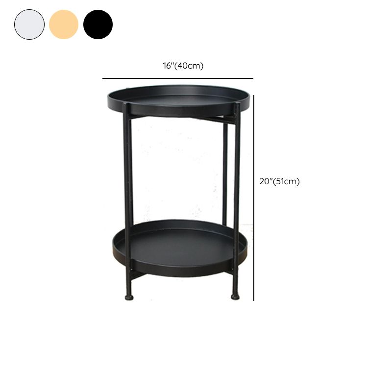 Tavolo da angolo 4 gambe tavolo laterale superiore del vassoio rotondo per soggiorno