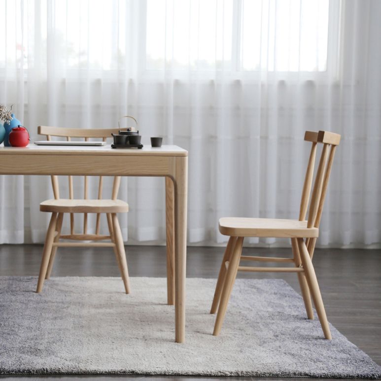 Table de bois de cendres moderne médiévale pour table rectangle de restaurant avec 4 jambes