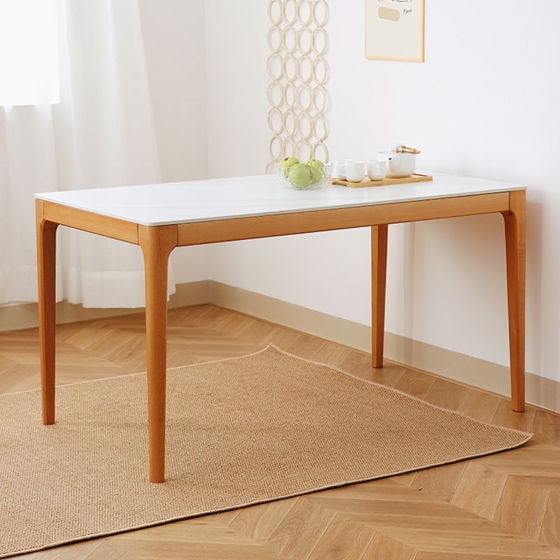 51'' Sintered Stone Rectangle Table Medieval Modern Table with Beech Wood 4 Legs Clearhalo ' dining_table' 'Dining Tables & Seating' 'Dining Tables' 'furn' 'furn_dining_table' 'Furniture' 'furniture_dining_table' 'Kitchen & Dining Furniture' 'kitchen&dining_furn' 'kitchen' 'kitchen_dining_table' 1200x1200_7202b9c5-4bfa-4800-ba4b-a49370da5aac