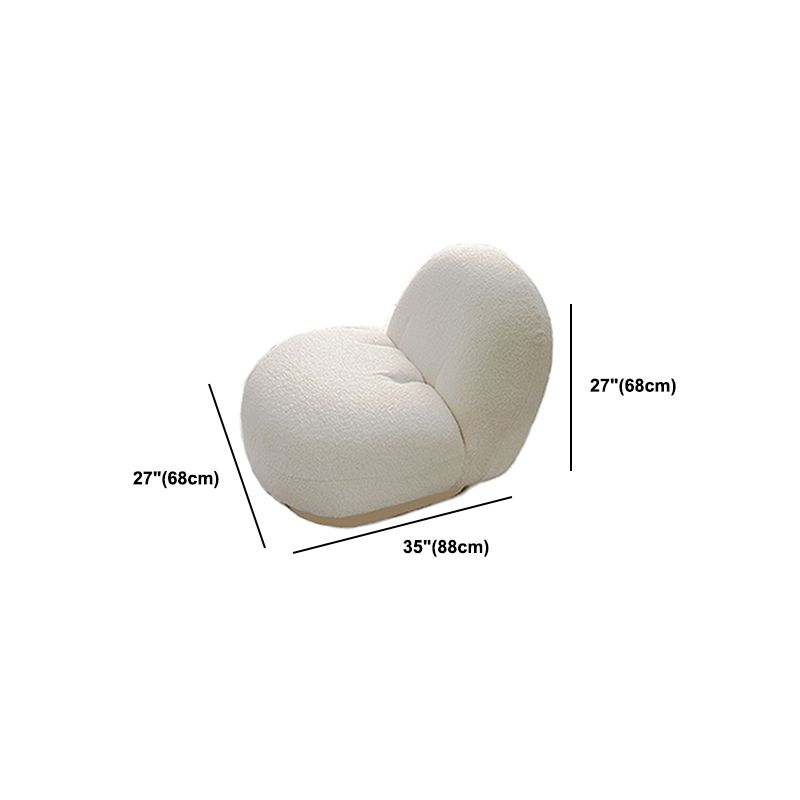 Beige Recessed Arm Curved Sofa Wool Contemporary Sofa for Apartment