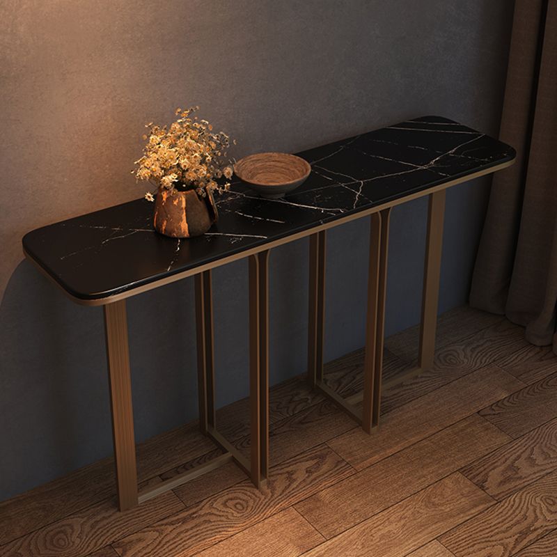 Tavolo console contemporanea a forma di rettangolo bianco tavolo da divano console in pietra bianca/nera
