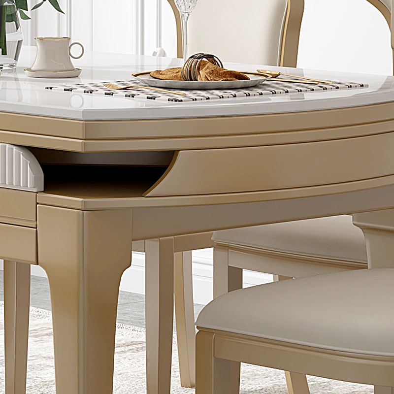 Juego de mesa de comedor de piedra blanca moderna 1/2/5/7 PCS Altura estándar Set de comedor formal