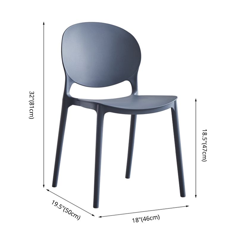 Modern Plastic Open Back Dining Side Chair 32"H Acrylic Dining Chair for Restaurant Clearhalo ' kitchen&dining_furn' 'Dining Chairs' 'Dining Tables & Seating' 'dining_chair' 'furn' 'furn_dining_chair' 'Furniture' 'furniture_dining_chair' 'Kitchen & Dining Furniture' 'kitchen' 1200x1200_7207d1f2-5fc4-4733-832a-53d4c70aa8c8