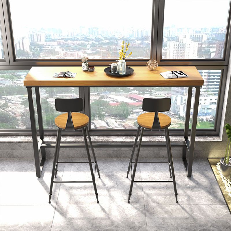 Contemporary Bar Stools Low Back Dining Stools with Black Metal Base