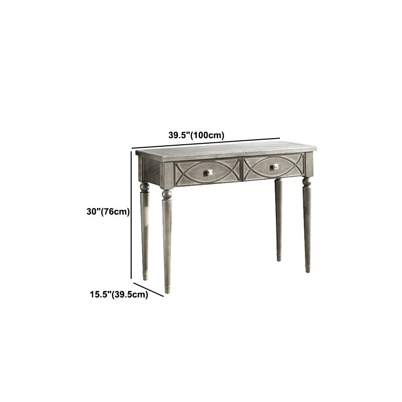 Eiken ijdelheid set met ontlasting grijze ijdelheid met lade en spiegel