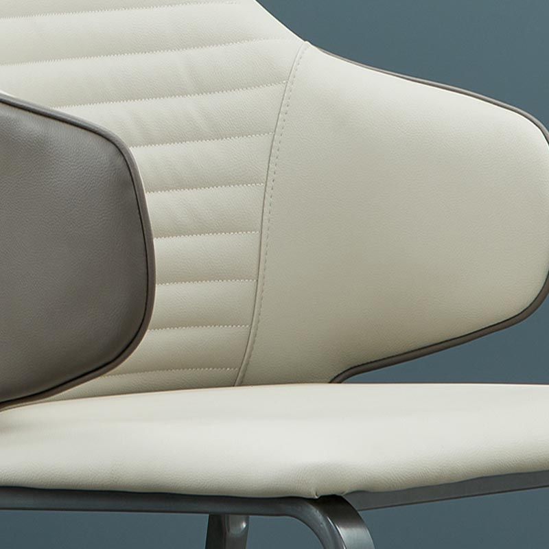 Silla de comedor tapizada de cuero con silla de comedor contemporánea