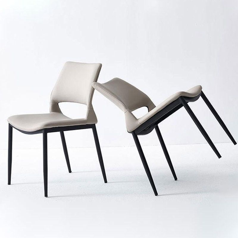 Kitchen Open Back Dining Chair Industrial Upholstered Armless Chair Clearhalo 'Dining Chairs' 'Dining Tables & Seating' 'dining_chair' 'furn' 'furn_dining_chair' 'Furniture' 'Kitchen & Dining Furniture' 1200x1200_720ac355-6c58-4841-ae87-8cffdc53e41f