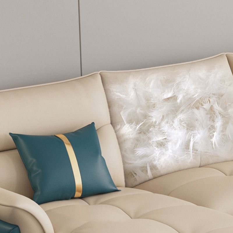 Divano sezionale in pelle autentica da 35,82 "divano ad alta crema con cuscino