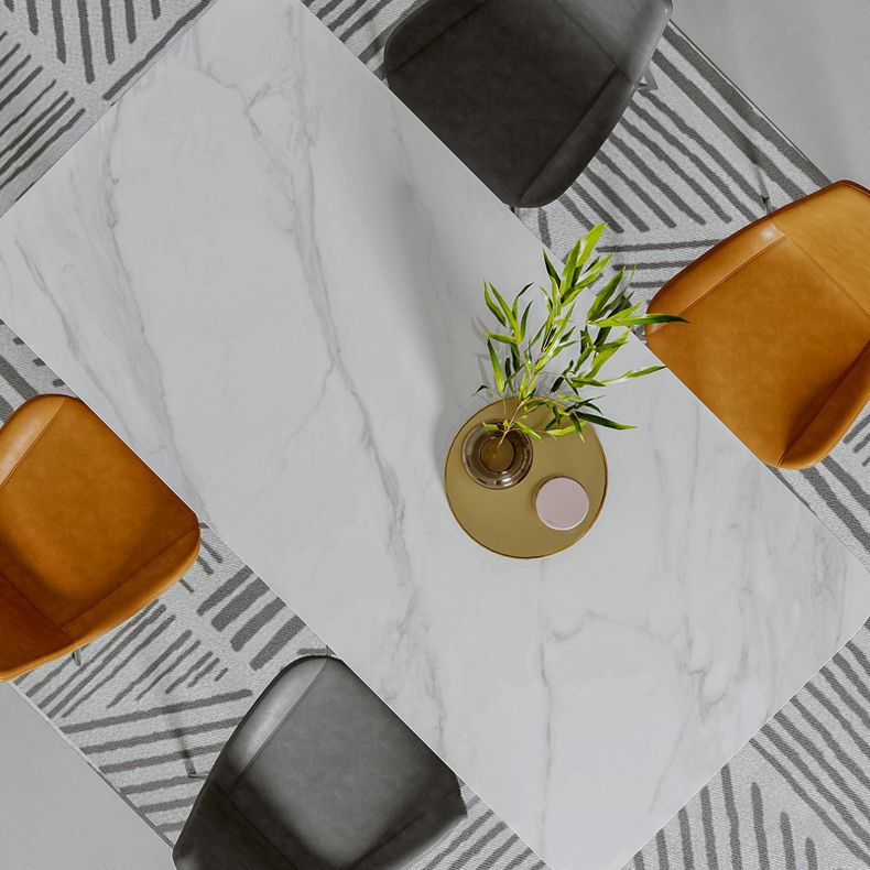Moderne eetkamer diner keukentafel 4 poten stenen eettafel