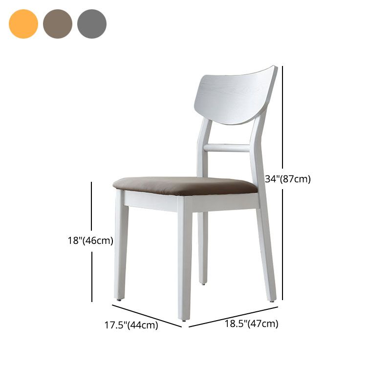 Scandinavian Leather Dining Chairs for Home Open Back Side Chair