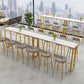 Glam Style Marble Cocktail Bar Table 42-inch Height Metal Base Bar Table Clearhalo 'Bar Furniture' 'Bar Tables' 'bar_tables' 'furn' 'furn_bar_tables' 'Furniture' 'furniture_bar_tables' 'Kitchen & Dining Furniture' 'kitchen&dining_furn' 'kitchen' 1200x1200_720dae50-ff17-421c-8c45-330cbee785fb