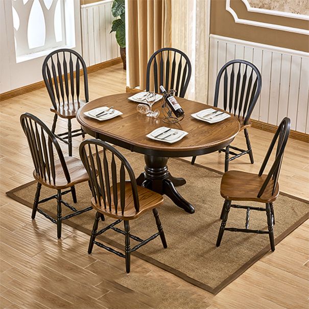 Solid Wood Traditional Dining Room Chair Matte Finish Windsor Back Side Chair Clearhalo ' kitchen&dining_furn' 'Dining Chairs' 'Dining Tables & Seating' 'dining_chair' 'furn' 'furn_dining_chair' 'Furniture' 'furniture_dining_chair' 'Kitchen & Dining Furniture' 'kitchen' 1200x1200_72108589-378d-4129-a42d-0d8472f584ec