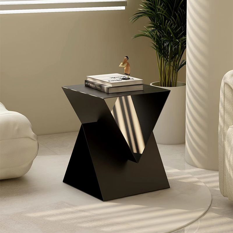 Modern 19.68" Tall End Table Metal Square Abstract Side Table