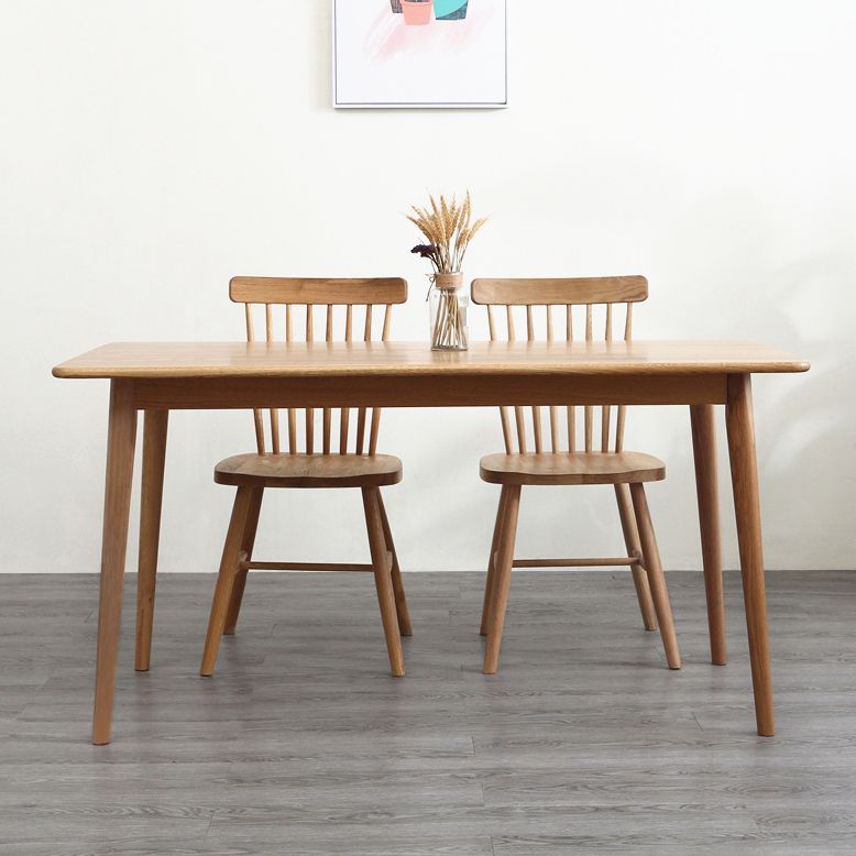 Rectangle Casual Dining Table Brown Tone Fixed Table with Oakwood Solid Wood Clearhalo ' dining_table' 'Dining Tables & Seating' 'Dining Tables' 'furn' 'furn_dining_table' 'Furniture' 'furniture_dining_table' 'Kitchen & Dining Furniture' 'kitchen&dining_furn' 'kitchen' 'kitchen_dining_table' 1200x1200_7212af5f-f69e-4a02-bb84-acdf063eedc7