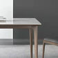 White Stone Top Dining Table Mid-Century Modern Dining Table with 4 Wood Legs