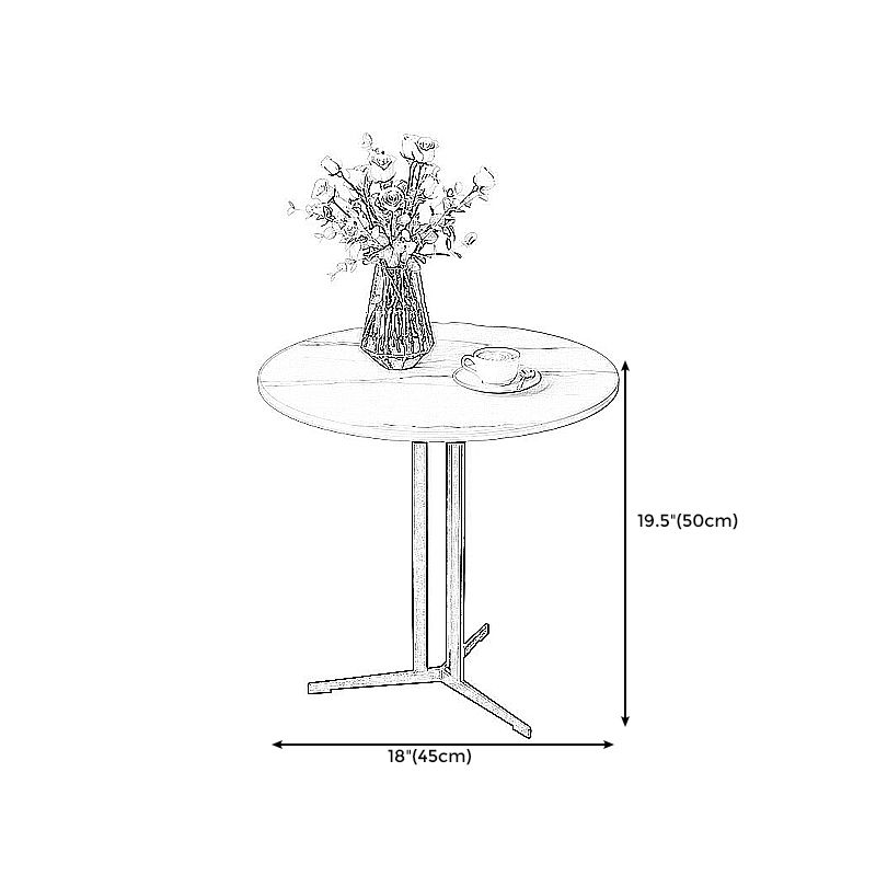 Cross Table Iron Base Design Rock Slab White/black Material Round Table Top Side Table Clearhalo 'Coffee & Accent Tables' 'End & Side Tables' 'end_side_tables' 'furn' 'furn_end_side_tables' 'Furniture' 'Living Room Furniture' 1200x1200_721418b6-22a4-4c0f-a270-7bef418aa66a