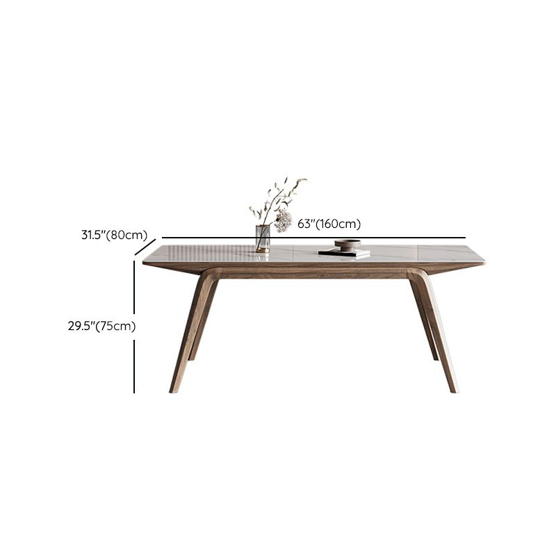 Mesa de comedor industrial Mesa de comedor rectangular de piedra en blanco