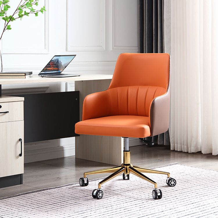 Modern Fixed Arms Desk Chair Adjustable Seat Height Office Chair with Wheels Clearhalo 'furn' 'furn_office_chair' 'Furniture' 'Office Chairs' 'Office Furniture' 'office_chair' 1200x1200_72149c9c-0d7e-4fae-a8f6-53e70076fc2b