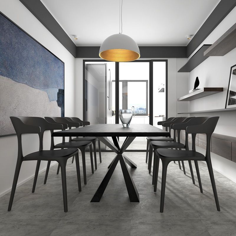 Plastic moderne eetkamerstoel Open rug Dining zijstoel voor keuken