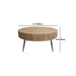 Round Sold Wooden Coffee Table with Black Base and Brone Top Clearhalo 'Coffee & Accent Tables' 'Coffee Tables' 'coffee_tables' 'furn' 'furn_coffee_tables' 'Furniture' 'Living Room Furniture' 1200x1200_72153562-c861-4222-839c-2ba61ae3125c