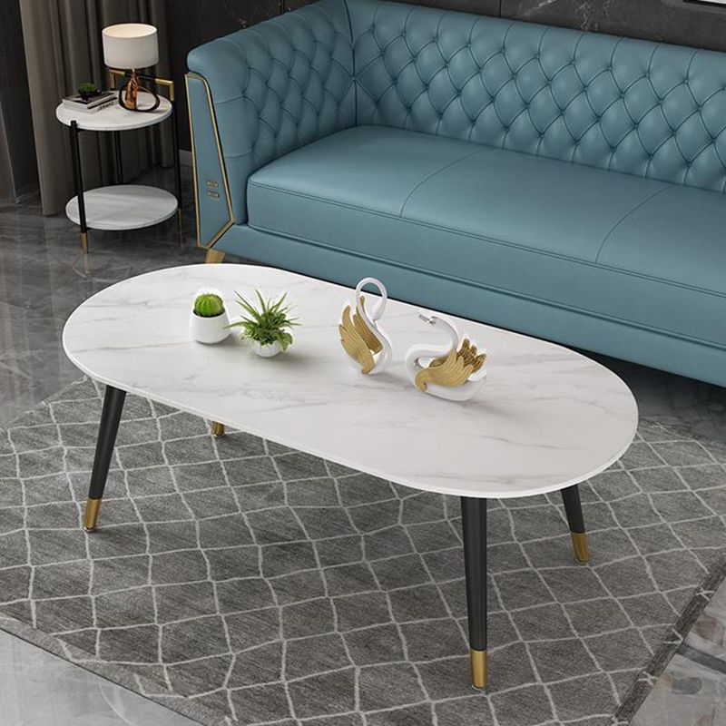 18.8" Tall Modern Ironcraft 4 Legs Black/white Slate Top Coffee Table Clearhalo 'Coffee & Accent Tables' 'Coffee Tables' 'coffee_tables' 'furn' 'furn_coffee_tables' 'Furniture' 'furniture_coffee_tables' 'Living Room Furniture' 1200x1200_72157197-0355-401a-a4ee-6796d3c040b0
