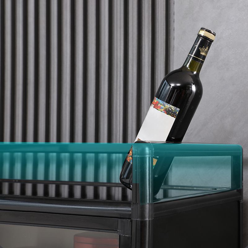 Mesa del aparador metálico espejo de Buffet negro moderno para sala de estar