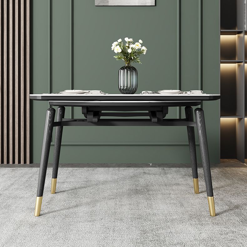 Kitchen Modern Sintered Stone Dining Table of Traditional Height with Collapsible Dining Room Sets Clearhalo 'Dining Room Sets' 'Dining Tables & Seating' 'dining_room_set' 'furn' 'furn_dining_room_set' 'Furniture' 'furniture_dining_room_set' 'Kitchen & Dining Furniture' 'kitchen&dining_furn' 'kitchen' 1200x1200_7215e05a-af0e-4a8c-88bb-cbfd0045d992