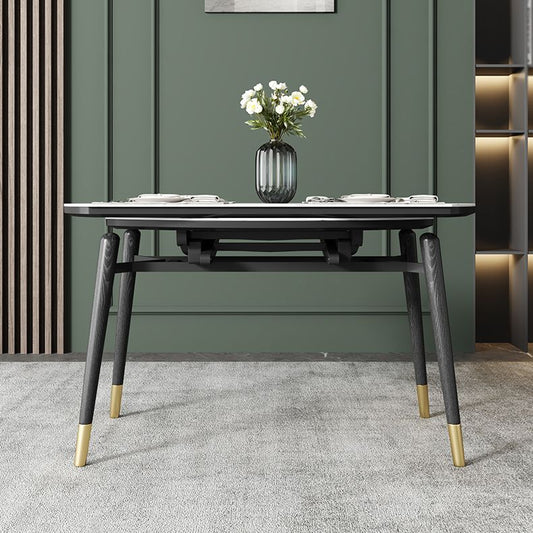 Kitchen Modern Sintered Stone Dining Table of Traditional Height with Collapsible Dining Room Sets Clearhalo 'Dining Room Sets' 'Dining Tables & Seating' 'dining_room_set' 'furn' 'furn_dining_room_set' 'Furniture' 'furniture_dining_room_set' 'Kitchen & Dining Furniture' 'kitchen&dining_furn' 'kitchen' 1200x1200_7215e05a-af0e-4a8c-88bb-cbfd0045d992