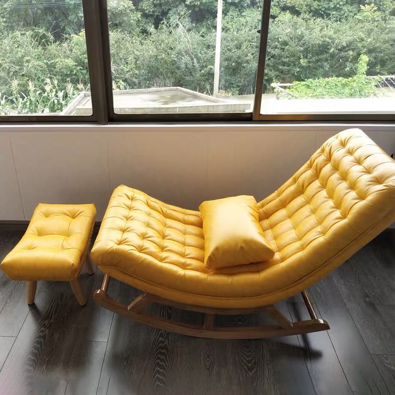 Chaise à bascule moderne en cuir en cuir