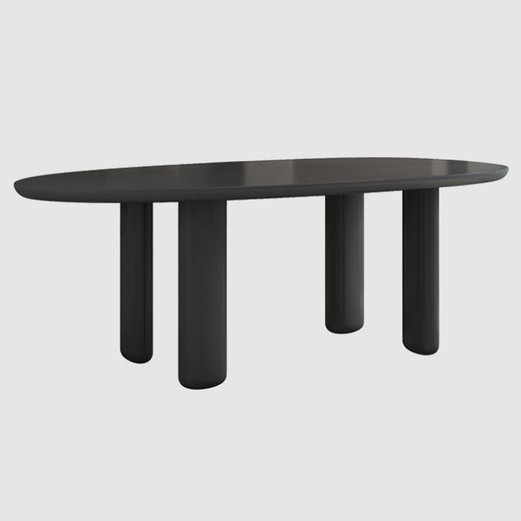 Oval Solid Wood Dining Table in Grey/Black Modern Table with 4 Legs for Restaurant Clearhalo ' dining_table' 'Dining Tables & Seating' 'Dining Tables' 'furn' 'furn_dining_table' 'Furniture' 'furniture_dining_table' 'Kitchen & Dining Furniture' 'kitchen&dining_furn' 'kitchen' 'kitchen_dining_table' 1200x1200_721620c6-4223-420e-99ff-f66a01d447ef