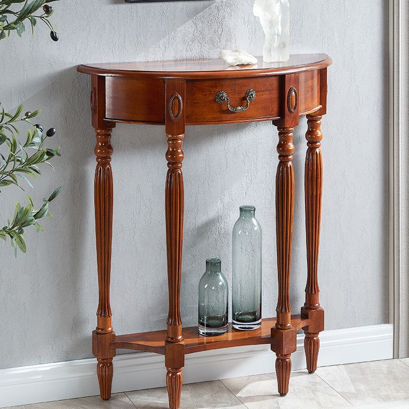 Wooden Console Table Mid Century Modern Accent Table for Hall , 10.5 inch Wide