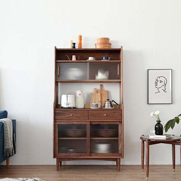 Glam -stijl kast dennen 2 lade 4 deuren keuken dressing voor eetkamer