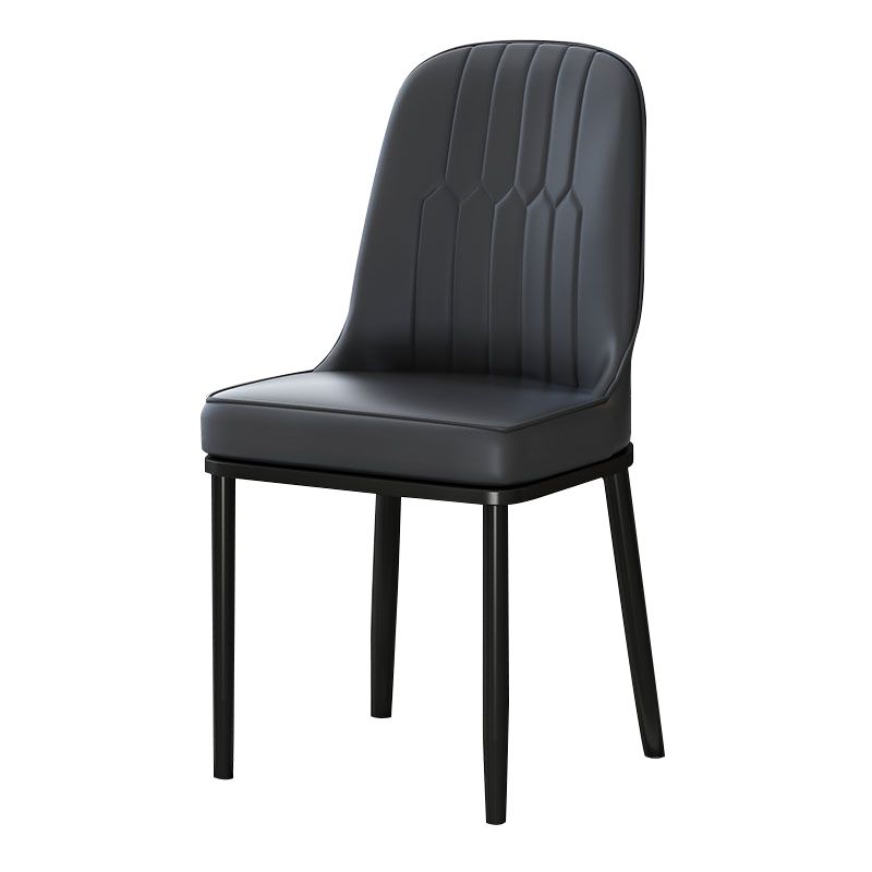 Metal Scandinavian Style Dining Chair Cushioned Parsons Armless Chair for Dining Room Clearhalo ' kitchen&dining_furn' 'Dining Chairs' 'Dining Tables & Seating' 'dining_chair' 'furn' 'furn_dining_chair' 'Furniture' 'furniture_dining_chair' 'Kitchen & Dining Furniture' 'kitchen' 1200x1200_7216ebe6-799b-48c4-978f-4c73e2525b8d