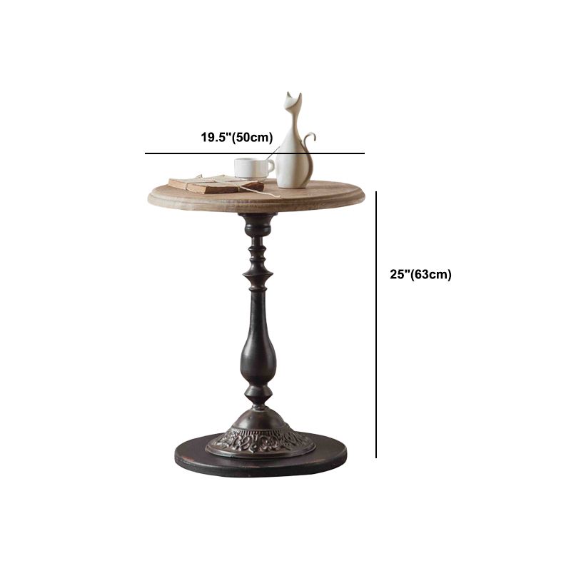 Tavolo da divano rotondo in metallo in metallo in stile rustico largo 19,69 pollici