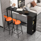 Industrial Iron Bar Table Faux Marble Rectangle Top 41.3"H Bistro Table with Storage Clearhalo 'Bar Furniture' 'Bar Tables' 'bar_tables' 'furn' 'furn_bar_tables' 'Furniture' 'furniture_bar_tables' 'Kitchen & Dining Furniture' 1200x1200_721ab670-8eb4-4ef7-a8bc-2f50c0041ea1