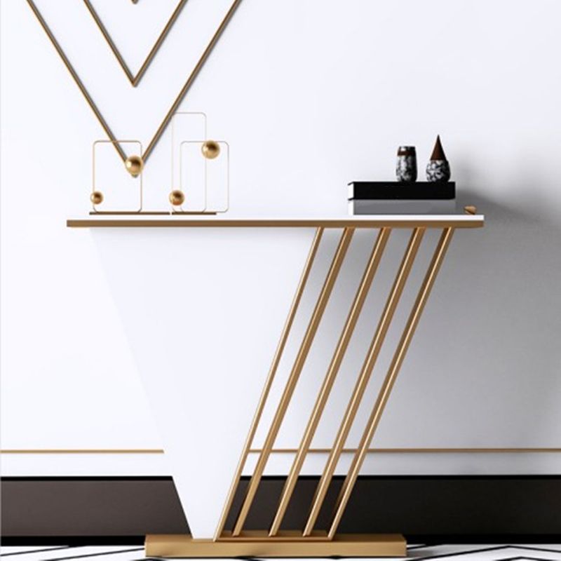 Glam Marble Console Table 12" W Stain Resistant Accent Table for Hall Clearhalo 'Console Tables' 'console_tables' 'Entry & Mudroom Furniture' 'furn' 'furn_console_tables' 'Furniture' 1200x1200_721b3dd8-8c1a-4197-9faa-5f080e3600c3