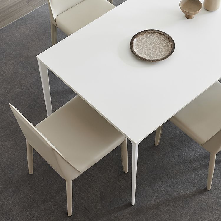 Modern Sintered Stone Table Set of 5/7 with Rectangle Table Dining Set with White Chairs Clearhalo 'Dining Room Sets' 'Dining Tables & Seating' 'dining_room_set' 'furn' 'furn_dining_room_set' 'Furniture' 'furniture_dining_room_set' 'Kitchen & Dining Furniture' 'kitchen&dining_furn' 'kitchen' 1200x1200_721b733c-e814-408f-b802-b8c1aa551eeb