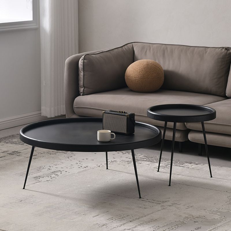 Scandinavian 3 Legs Coffee Table Round Wooden Coffee Table for Living Room Clearhalo 'Coffee & Accent Tables' 'Coffee Tables' 'coffee_tables' 'furn' 'furn_coffee_tables' 'Furniture' 'Living Room Furniture' 1200x1200_721cedeb-7b31-433f-8c20-2ac1a83b6c14