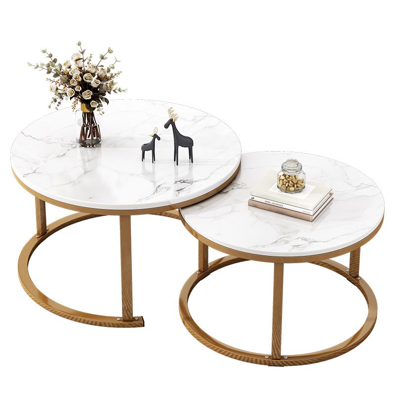 Table basse gigogne ronde en ardoise Frame 2 pièces