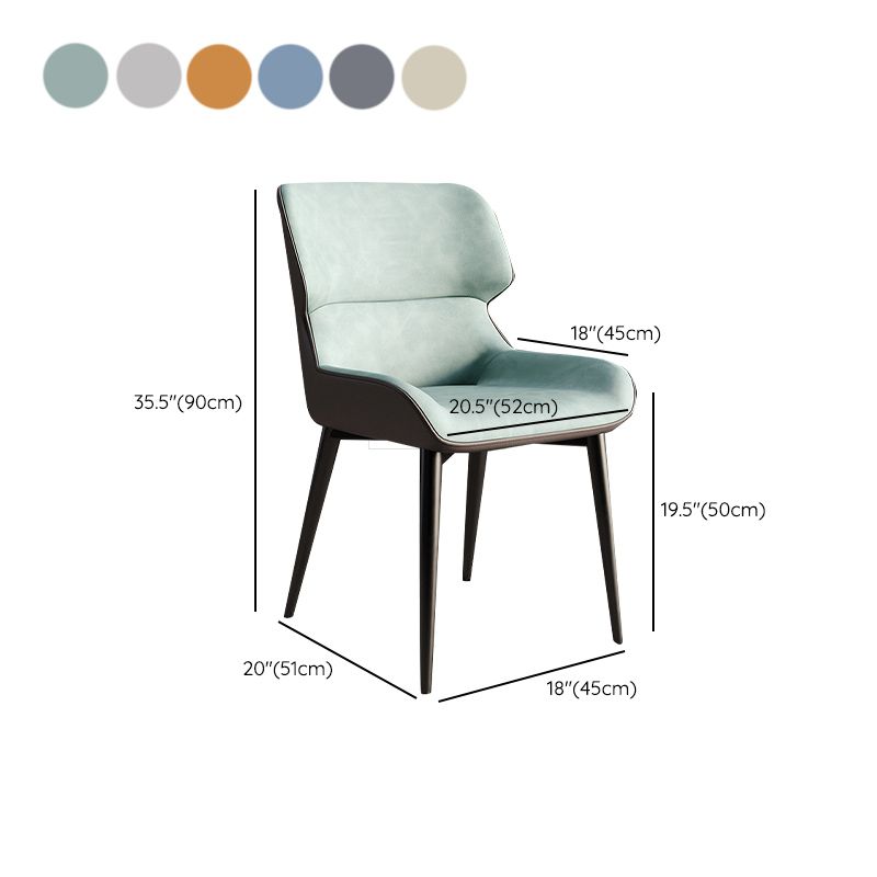 ダイニングルーム布張りの椅子フェイクレザーウィングバックサイドチェア