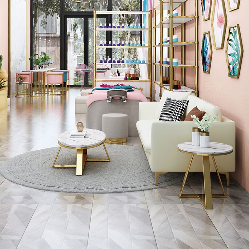 Gold Modern Fabric Sofa with Bolster Pillows 29.53"High Square Arm Sofa Clearhalo 'furn' 'furn_sofas' 'Furniture' 'furniture_sofas' 'kitchen' 'kitchen_sofas' 'Living Room Furniture' 'Sofa' 'sofas' 1200x1200_721f697b-086f-4367-872d-998bc55af6de