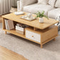 Artificial Wood Coffee or End Table 4 Legs Coffee Table in Light Wood and Espresso Wood