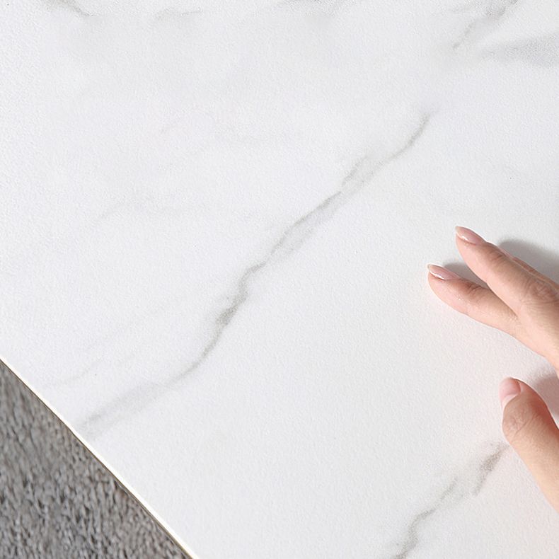 1/5 pezzi set da pranzo quadrato in pietra sinterizzato moderno per casa