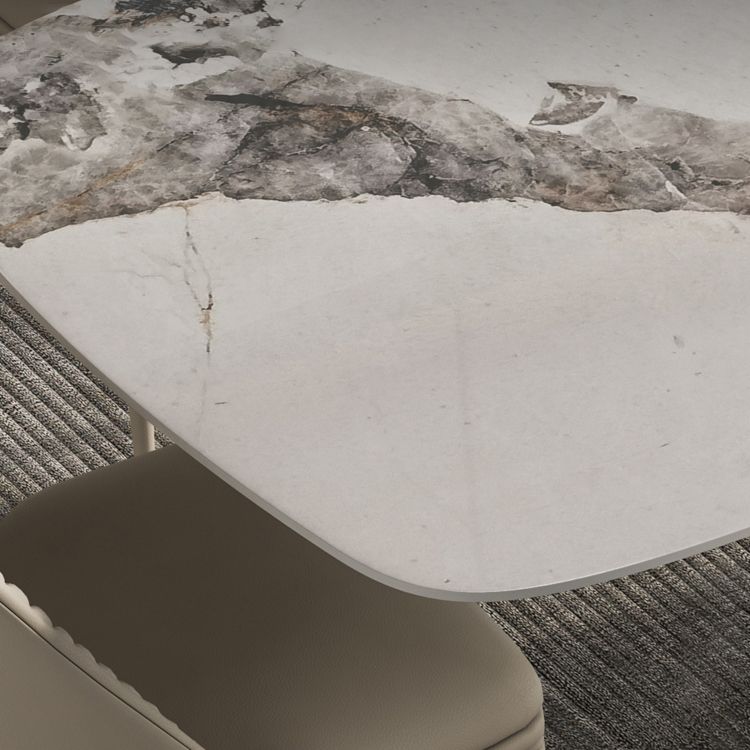 Modern Kitchen Stone Furniture 1/4/5/7 Pieces Rectangle Dining Room Table with Side Chairs Clearhalo 'Dining Room Sets' 'Dining Tables & Seating' 'dining_room_set' 'furn' 'furn_dining_room_set' 'Furniture' 'Kitchen & Dining Furniture' 1200x1200_722408d5-3abe-4bcf-9317-63e932595acc