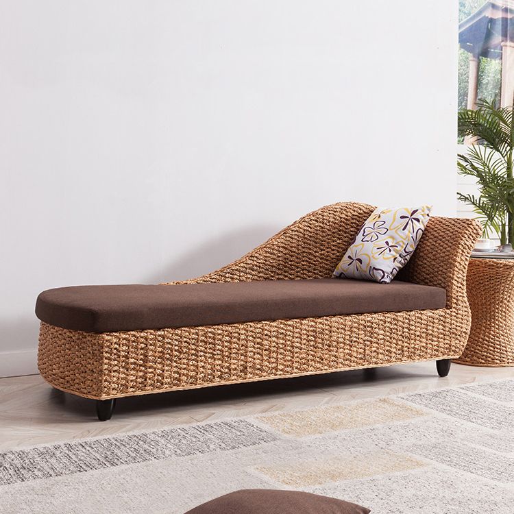 Modern Style Living Room Chaise Rolled Arms Upholstered Chaise Lounge with Rattan Base Clearhalo 'Chairs & Seating' 'Chaise Lounge' 'chaise_lounge' 'furn' 'furn_chaise_lounge' 'Furniture' 'Living Room Furniture' 1200x1200_7224bb3d-d476-4736-85d8-f543daecc84f