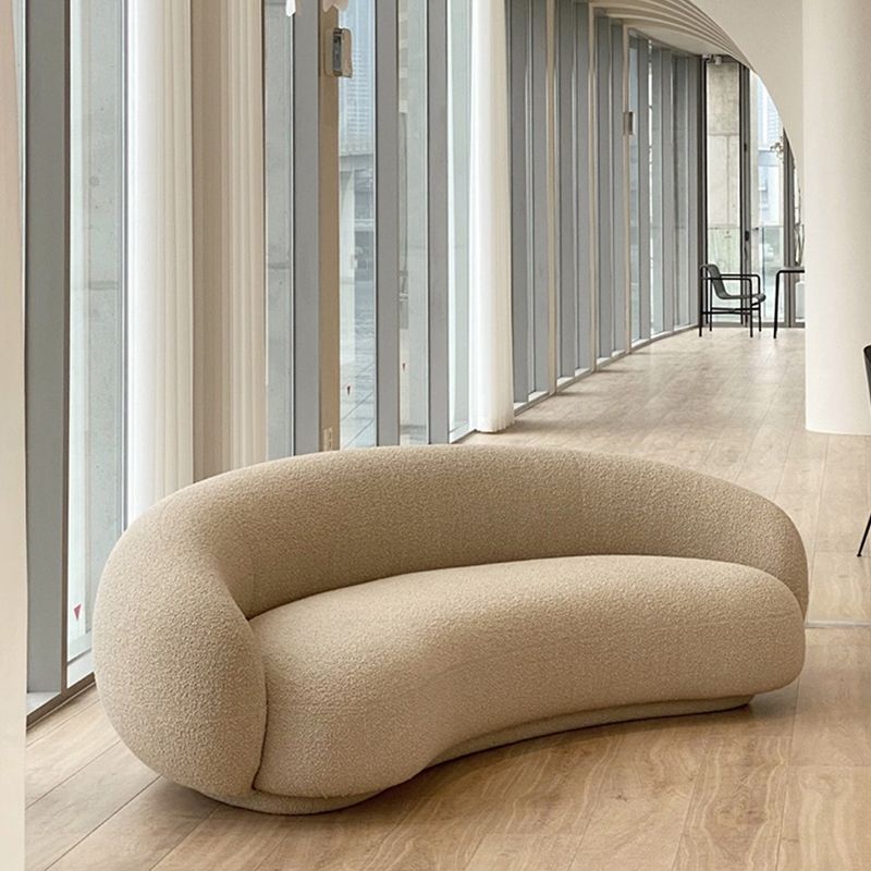 Sofá de forma de luna curva de brazo empotrado contemporáneo para sala de estar para sala de estar
