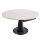 Modern Round Drop-Leaf Dining Table Sintered Stone Table with Pedestal Base,53.1"L x 33.5"W x 30"H Clearhalo ' dining_table' 'Dining Tables & Seating' 'Dining Tables' 'furn' 'furn_dining_table' 'Furniture' 'furniture_dining_table' 'Kitchen & Dining Furniture' 'kitchen&dining_furn' 'kitchen' 'kitchen_dining_table' 1200x1200_722612b2-2b15-4eac-85a1-125d339b4f6a