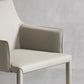 Minimalist Solid Back Chair for Home Use Leather Dining Side Chair